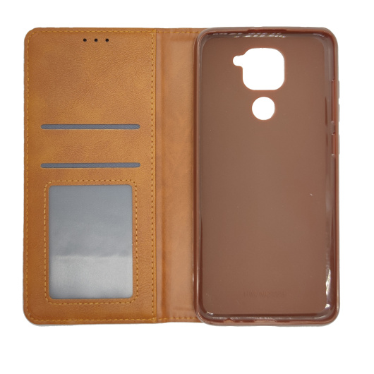 Чехол книжка Wallet для Xiaomi Redmi Note 9 Коричневый