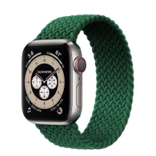 Плетёный монобраслет для часов Apple Watch (ткань,каучук) 42/44mm (S) 148mm Зелёная сосна