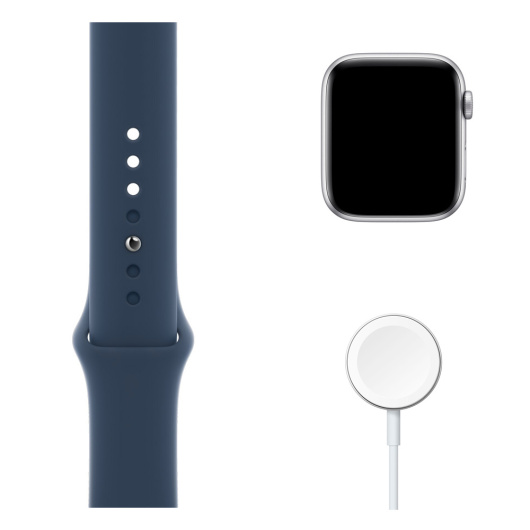 Умные часы Apple Watch SE GPS 40мм Aluminum Case with Sport Band серебристый/синий омут (MKNY3)
