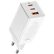 Сетевое зарядное устройство Baseus GaN5 Ultra 2xUSB-C + USB, 65 Вт белое
