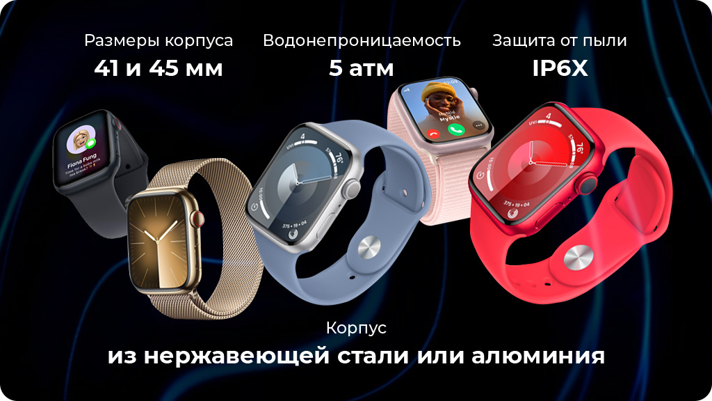 Умные часы Apple Watch Series 9 41 мм Aluminium Case with Blue Sport Loop Серебристый